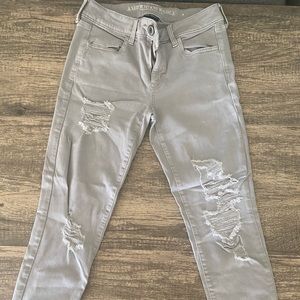 Gently Used American Eagle skinny ripped gray jean